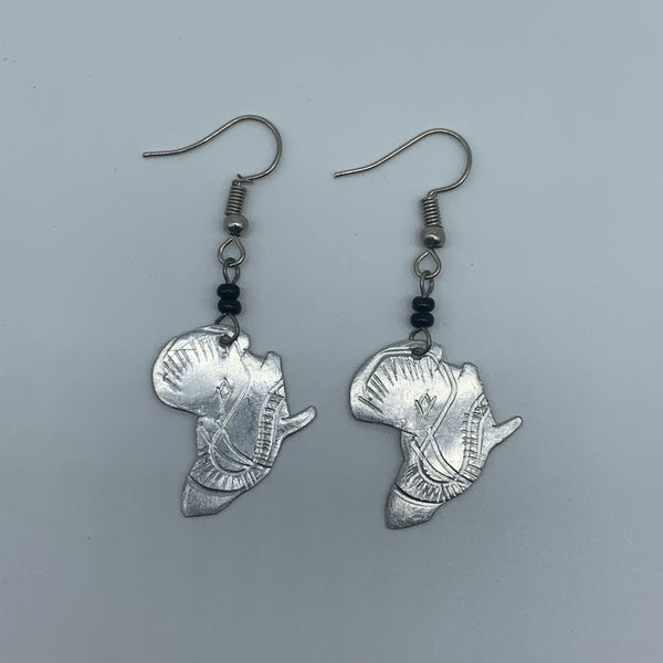 Silvery Metal Earrings-Africa - Lillon Boutique
