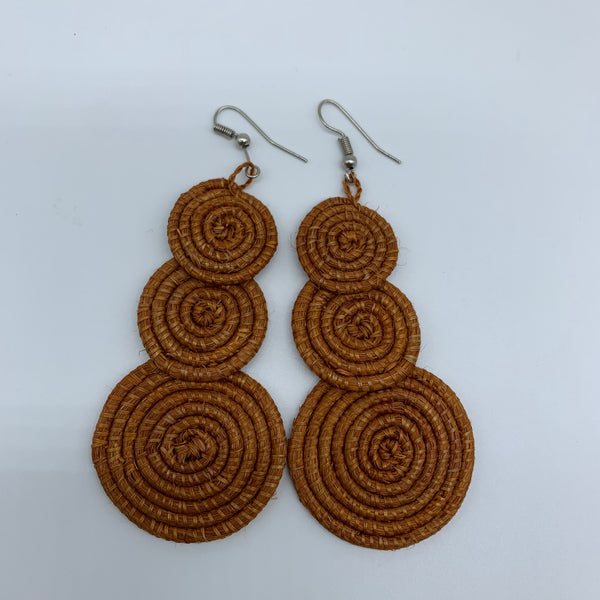 Sisal Earrings- 3C Brown Variation