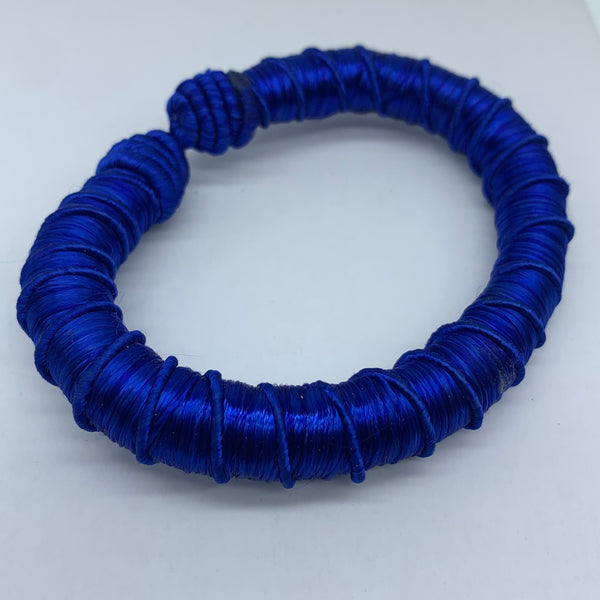 Thread W/Metal Bangle-Blue