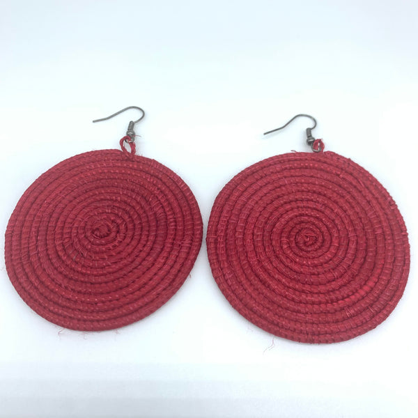 Sisal Earrings-Red 12