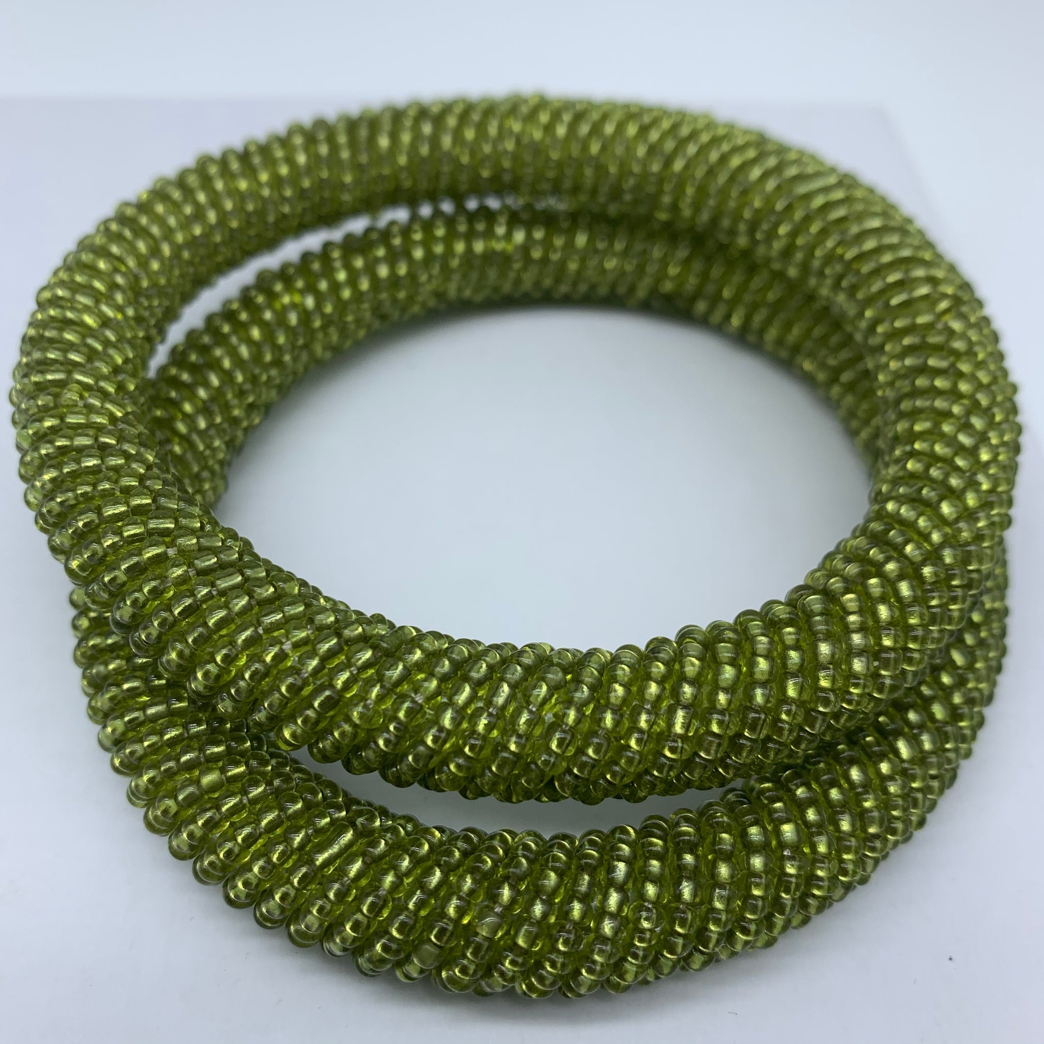 Beaded Bangle-Metallic Green 3 - Lillon Boutique