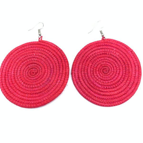 Sisal Earrings-Red 11