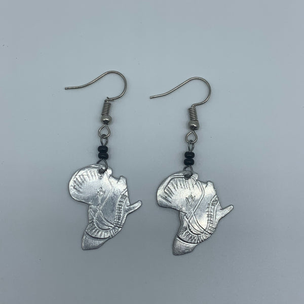 Silvery Metal Earrings-Africa - Lillon Boutique