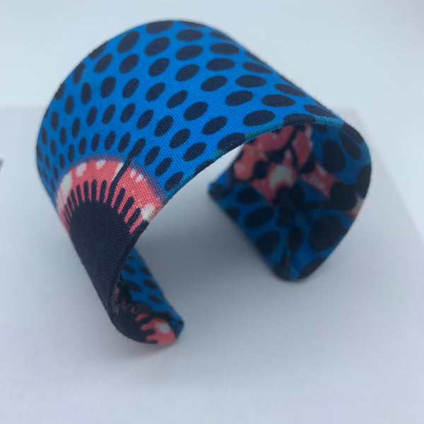 African Print Earrings-Metal Blue Variation - Lillon Boutique