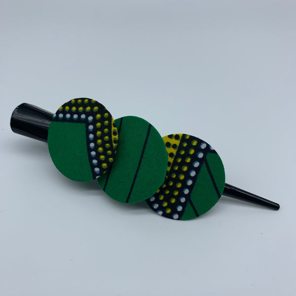 African Print Hair Clip- L Green Variation 2 - Lillon Boutique