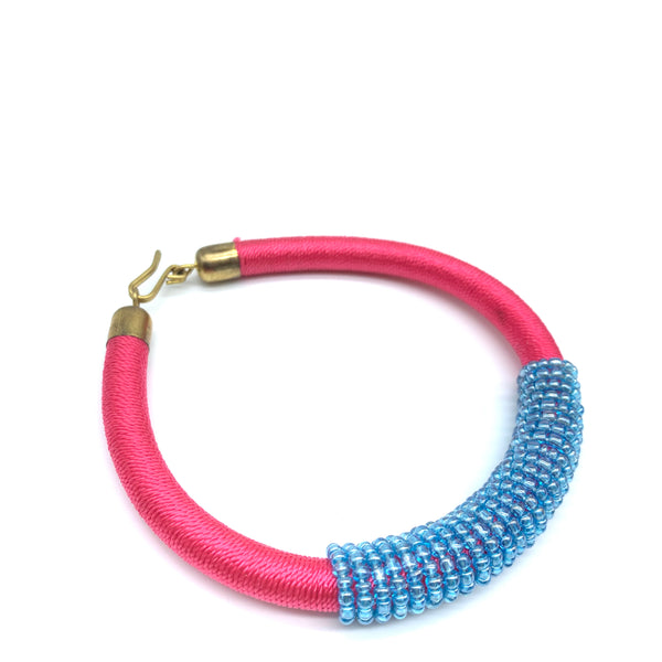 Beaded Thread Bangle-Pink Variation 2