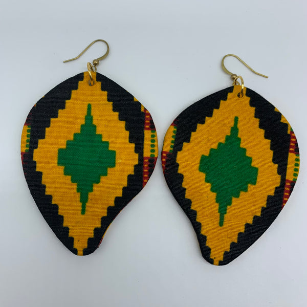 African Print Earrings-Mango Orange Variation