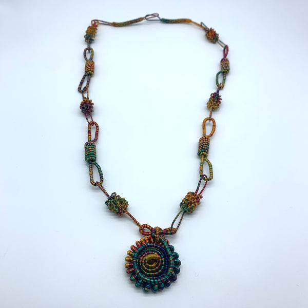 Thread W/Metal Necklace -Multi Colour Sira