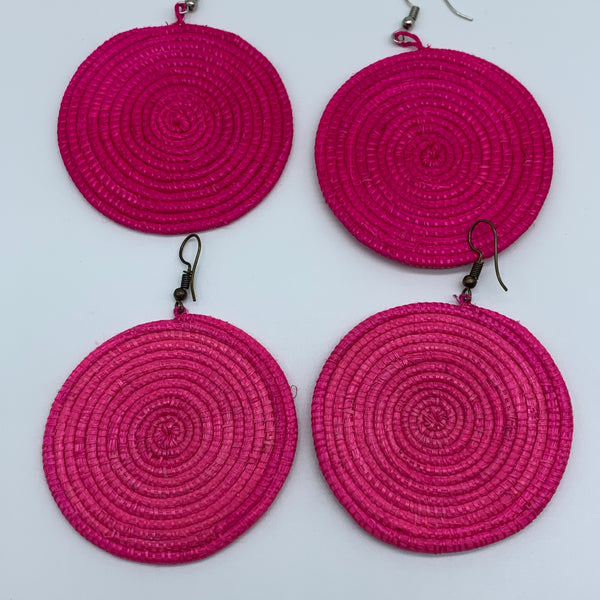 Sisal Earrings-Pink Variation 3 - Lillon Boutique