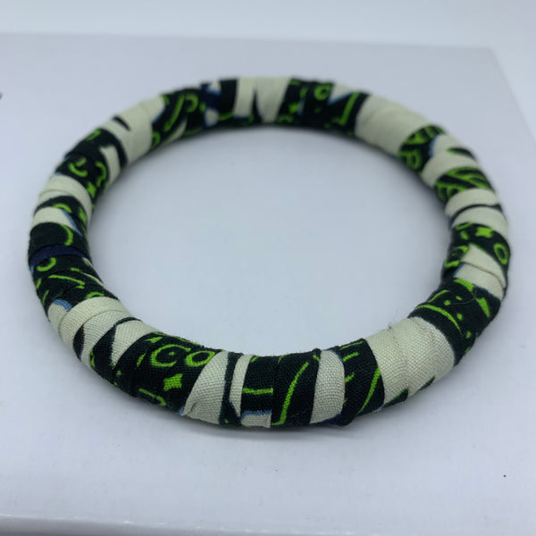 African Print Bangle-Green Variation 3 - Lillon Boutique
