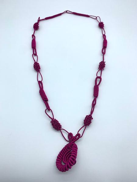 Thread W/Metal Necklace -Pink Sira