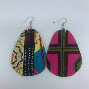 African Print Earrings-Zoba Zoba Reversible Pink Variation - Lillon Boutique