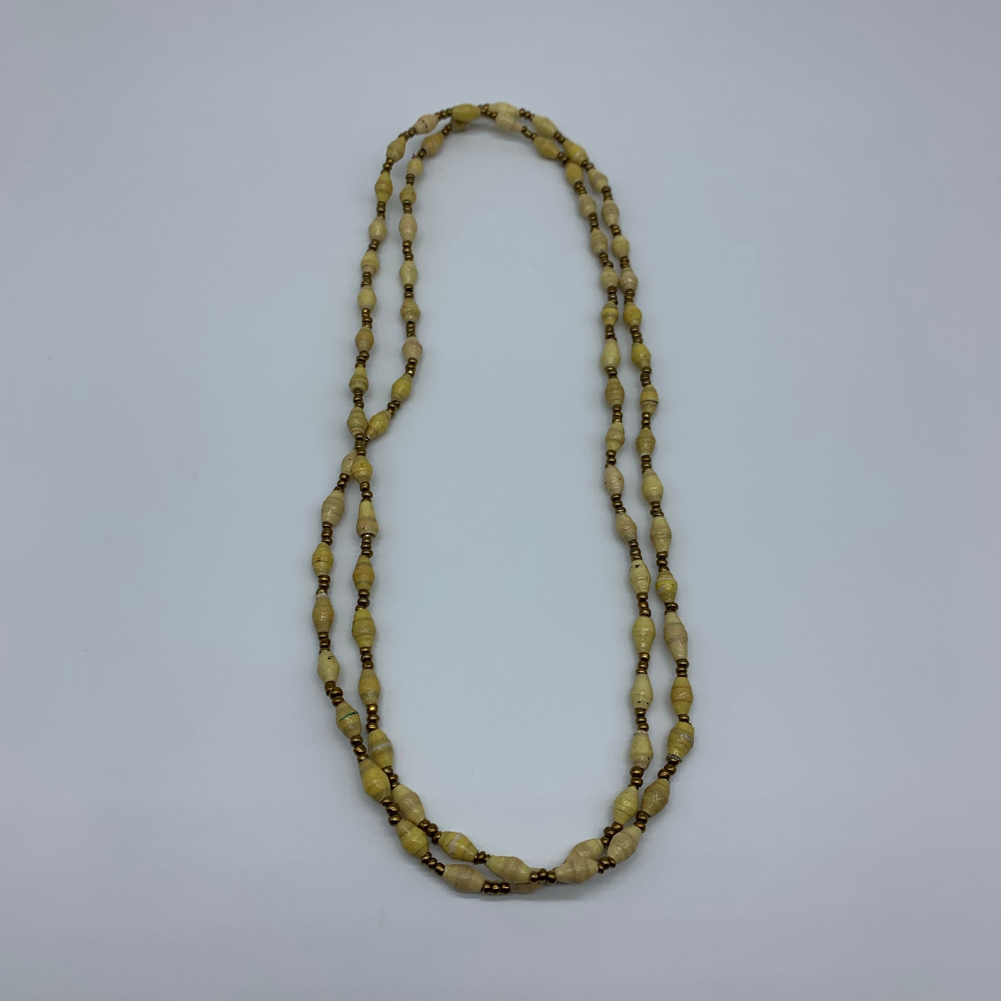 Paper Necklace with Beads-Yellow Variation