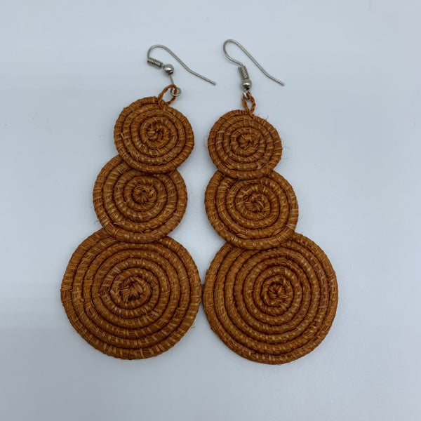 Sisal Earrings- 3C Brown Variation