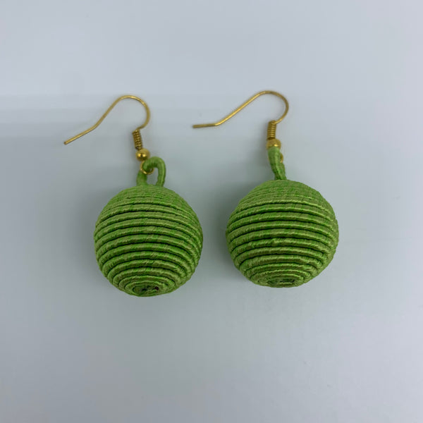 Thread W/Metal Earrings-Green
