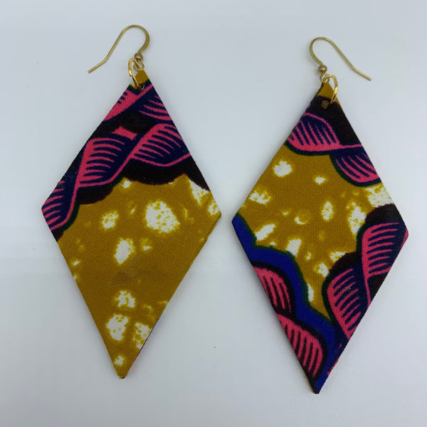 African Print Earrings-Daya Brown Variation