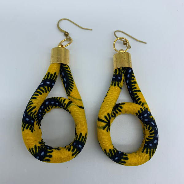 African Print Earrings-Fatu Yellow Variation