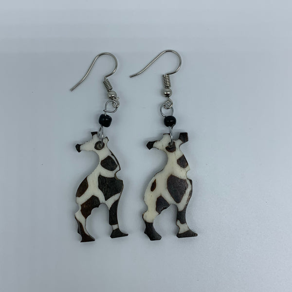 Cow Bone Earrings-Giraffe - Lillon Boutique
