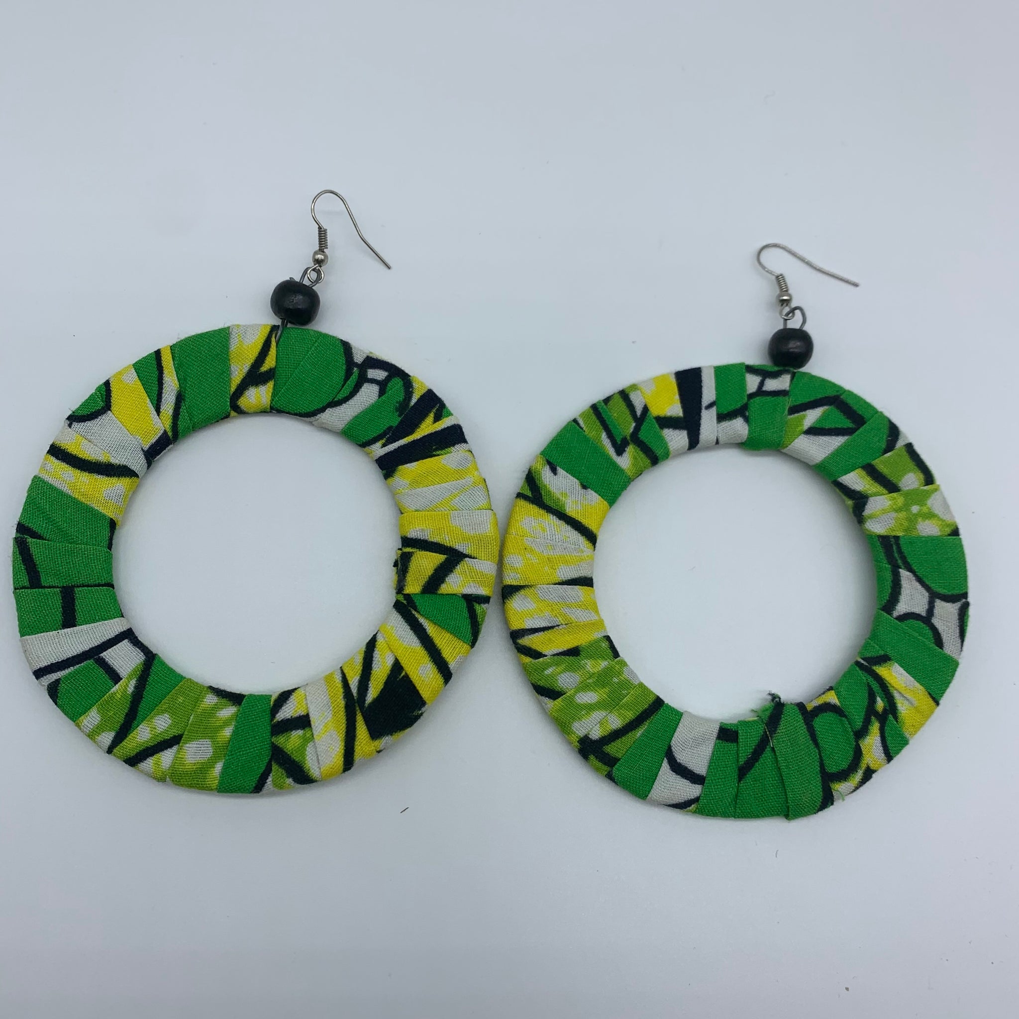 African Print Earrings-Green Variation