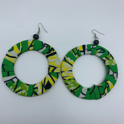 African Print Earrings-Green Variation