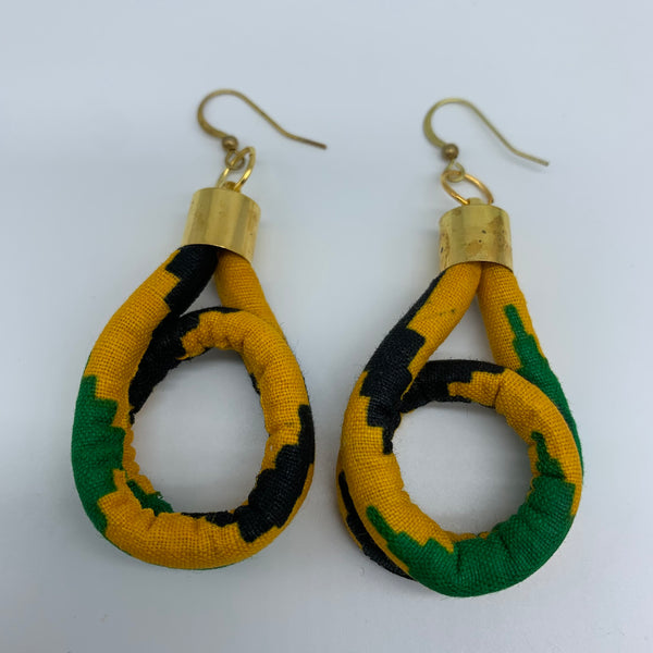 African Print Earrings-Fatu Yellow Variation 2