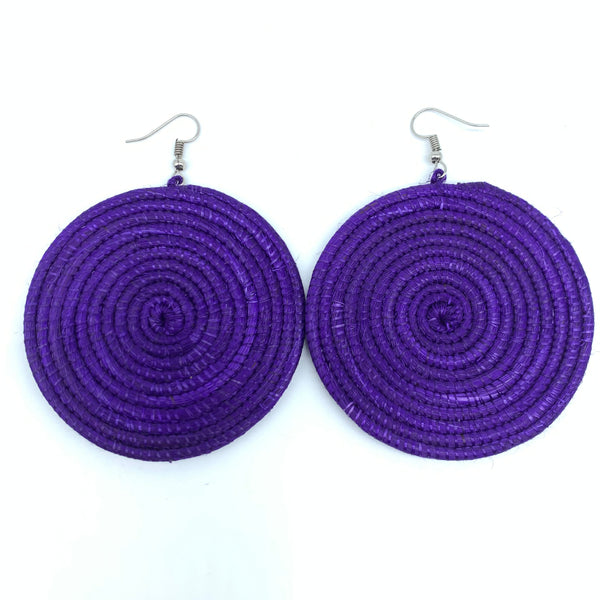 Sisal Earrings-Purple 2