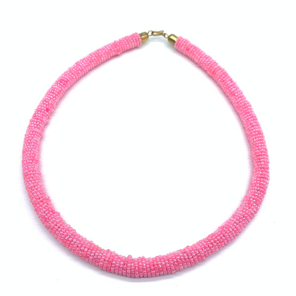 Bead Bangle Necklace-Pink Variation