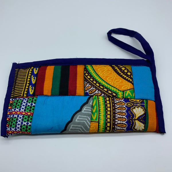 African Print Clutch /W Handle- Zoba Zoba Purple Variation - Lillon Boutique