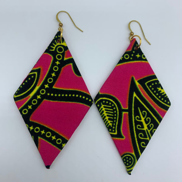 African Print Earrings-Daya Pink Variation